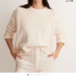 Madewell basketweave stitch sweater in antique cream